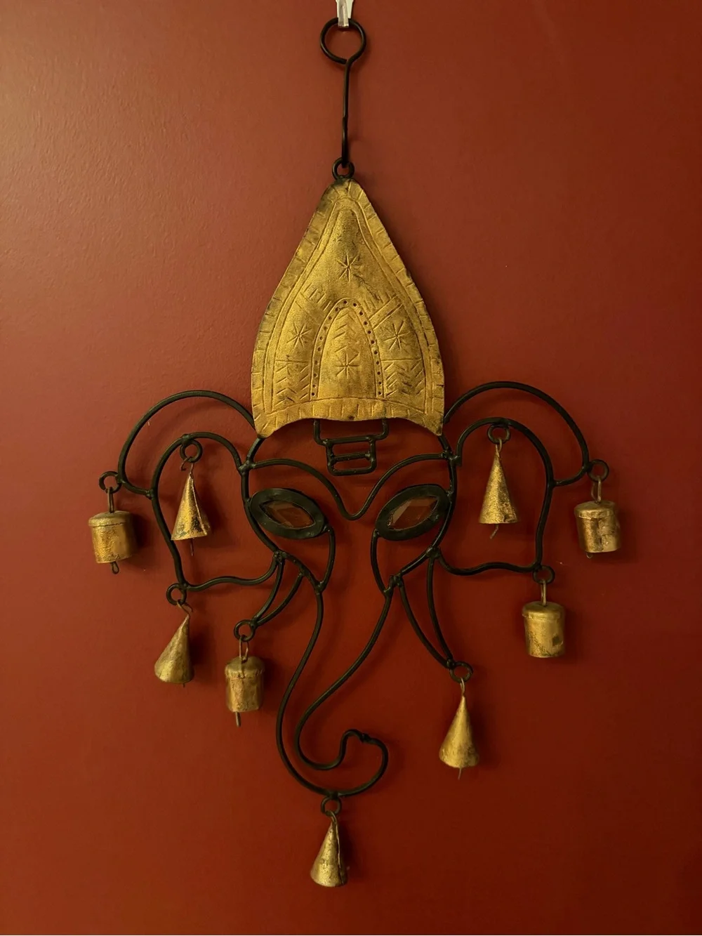 Gold Elephant Wall Hanging Metal Decor